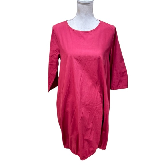 Wendy trendy made in Italy dusty Pink Midi Dress gathered tie cotton sz medium - Picture 1 of 12